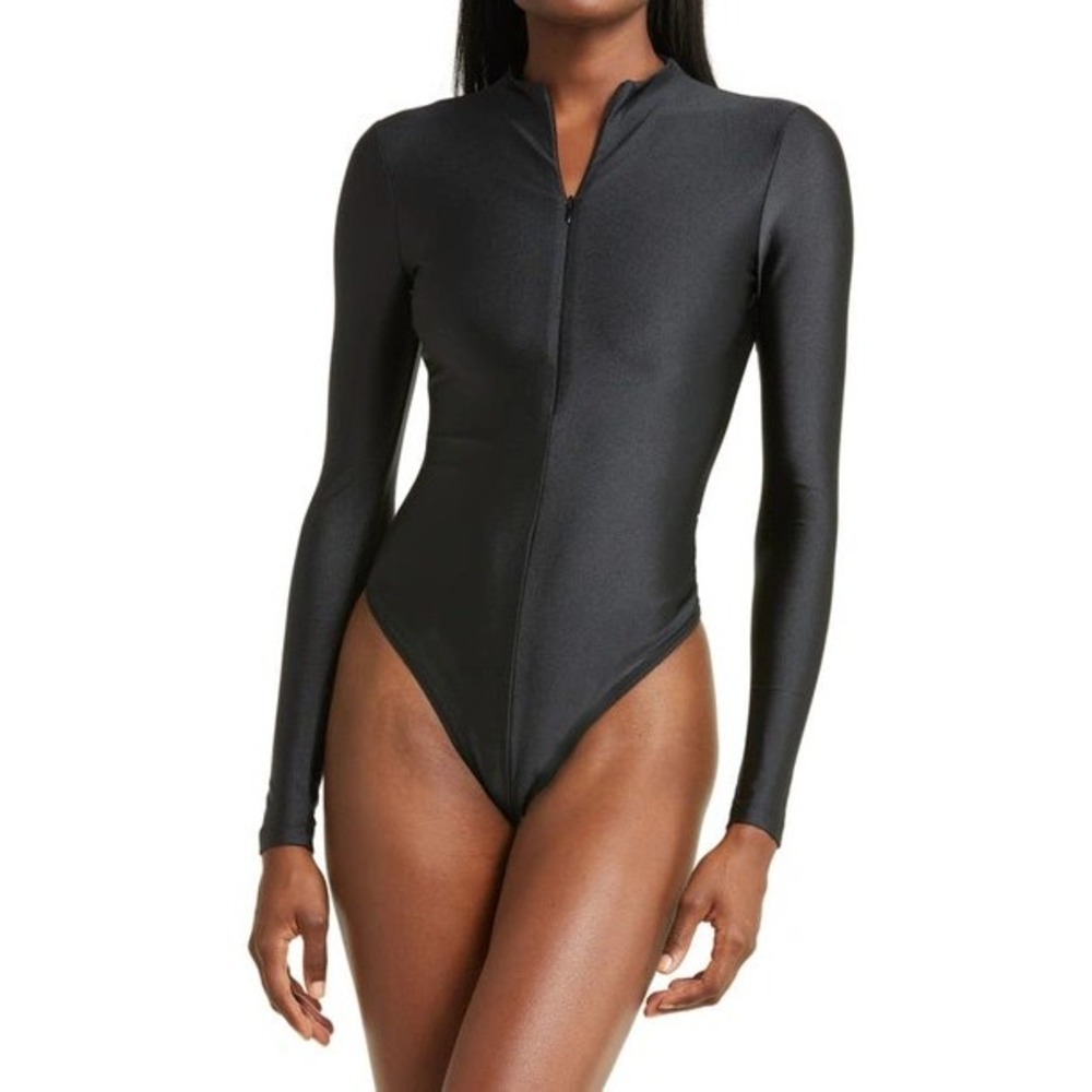 Skims Disco Mock Neck Long Sleeves Bodysuit